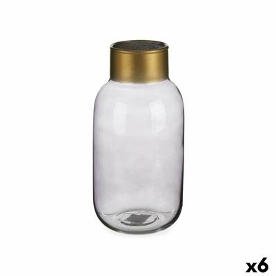Vaas Grijs Gouden Glas 11,5 x 24 x 11,5 cm (6 Stuks)