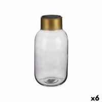 Vaas Grijs Gouden Glas 11,5 x 24 x 11,5 cm (6 Stuks) - thumbnail