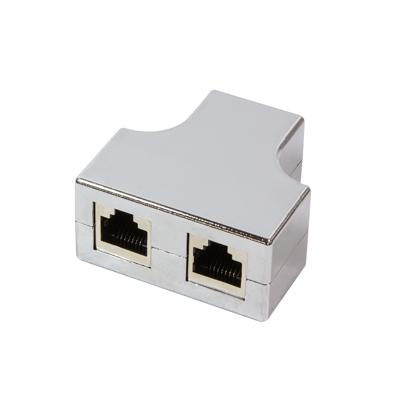 LogiLink MP0037 RJ-45 2 x RJ-45 Zilver kabeladapter/verloopstukje