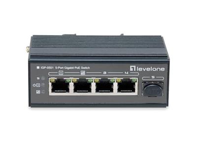 LevelOne IGP-0501 Gigabit Ethernet netwerkschakelaar (10/100/1000) Ethernet-verbinding, ondersteunt stroomvoorziening via deze poort (PoE) zwart