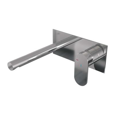 Brauer Chrome Edition Inbouw Wastafelmengkraan met Rechte Uitloop en Afdekplaat Model C1 Chroom