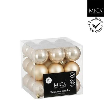 Mica Decorations Kerstballen Onbreekbaar 6 cm 27 Stuks Crème