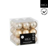 Mica Decorations Kerstballen Onbreekbaar 6 cm 27 Stuks Crème - thumbnail