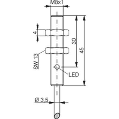 Contrinex Inductieve naderingsschakelaar M8 Quasi vlak PNP DW-AD-503-M8 Contrinex Inductieve naderingsschakelaar M8 Quasi vlak PNP DW-AD-503-M8