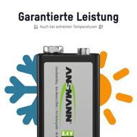 Ansmann maxE 6LR61 Oplaadbare 9V batterij (blok) NiMH 8.4 V 200 mAh 1 stuk(s) - thumbnail