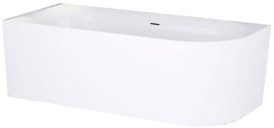 Ben Vico half vrijstaand hoekbad 2-persoons met hoek links 180x80cm glans wit acryl incl. afvoer met overloop wit