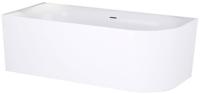 Ben Vico half vrijstaand hoekbad 2-persoons met hoek links 180x80cm glans wit acryl incl. afvoer met overloop wit - thumbnail