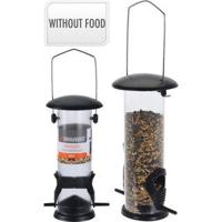Pro Garden Vogelvoerhouder voor Zaden 10x23 cm Transparant/Zwart - thumbnail