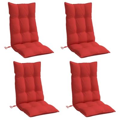 Stoelkussens 4 st hoge rug oxford stof rood