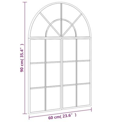 VidaXL Wandspiegel boog 60x90 cm ijzer zwart