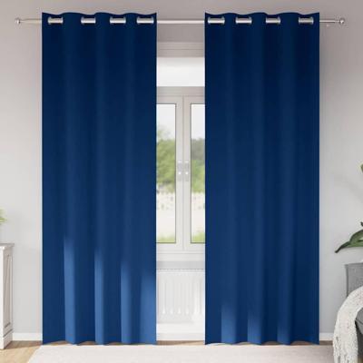 VidaXL Zwart-out gordijnen met ringen 2 pcs donkerblauw 260 x 140 cm
