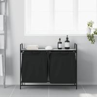 Wasmand 2 vakken met plank grijs sonoma eiken - thumbnail