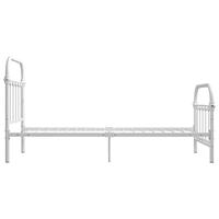 Bedframe metaal wit 100x200 cm met ronde vormen - thumbnail