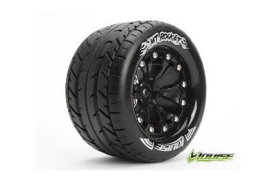 Louise MT-Rocket Banden Set - 2.8" Velgen Zwart - 1/2" Offset - Hex 12mm (electro 2WD: FR, electro 4x4: FR/RR, nitro 2WD RR) Louise MT-Rocket Banden Set - 2.8" Velgen Zwart - 1/2" Offset - Hex 12mm (electro 2WD: FR, electro 4x4: FR/RR, nitro 2WD RR)