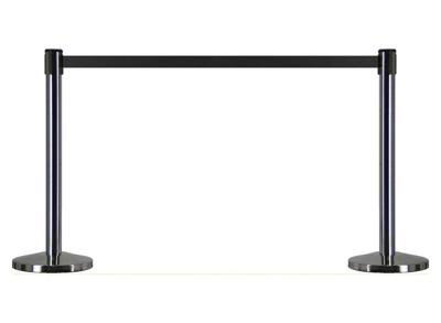 Lowander afzetpaal metaal - 2 stuks - Afzetpaaltjes met uittrekbaar lint - Chroom