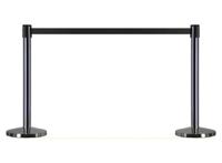 Lowander afzetpaal metaal - 2 stuks - Afzetpaaltjes met uittrekbaar lint - Chroom - thumbnail