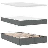 Ottoman bed met matras 120x200cm fluweel donkergrijs - thumbnail