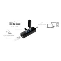 LogiLink USB 3.2 Gen 1 (USB 3.0) Adapter [1x USB 3.2 Gen 1 stekker C (USB 3.0) - 1x RJ45-bus, USB 3.2 Gen 1 bus A (USB 3.0)] USB-C 3-Port Hub with Gigabit - thumbnail