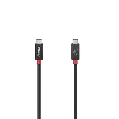 Hama USB-C 4.0 stekker kabel - USB-C stekker (5A, 40000 Mbit/s, dubbele scherming, 1 m) zwart