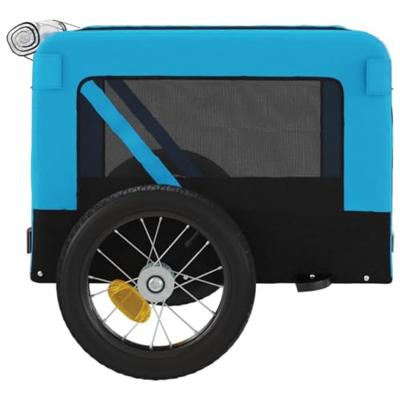 Hondenfietstrailer oxford stof en ijzer blauw en zwart - thumbnail