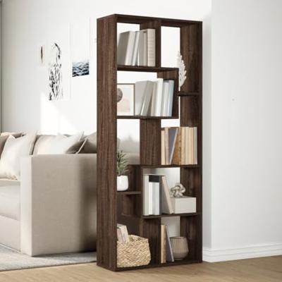 Kamerscherm / boekenkast 67x25x161,5 cm hout bruin eikenkleur - thumbnail
