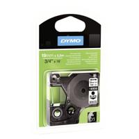 Dymo D1 permanente polyestertape 19 mm, zwart op wit - thumbnail