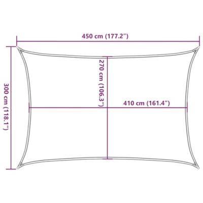 VidaXL Zonnezeil 160 g/m² 3x4,5 m hdpe taupe