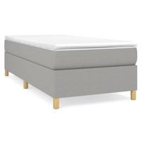 Boxspring met matras stof lichtgrijs 80x200 cm - thumbnail