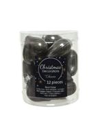 Hart glas mix enamel-matt zilver kroontje II kerst Decoris - Decoris - thumbnail