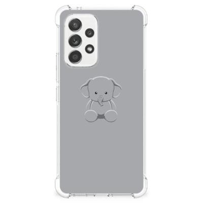Samsung Galaxy A53 5G Stevig | Bumper Hoesje | Grijs Baby Olifant Samsung Galaxy A53 5G Stevig | Bumper Hoesje | Grijs Baby Olifant