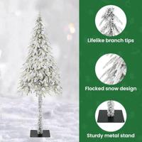 VidaXL Kerstboom met 300 led met standaard wit 210 cm pe en staal - thumbnail