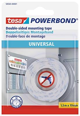 tesa UNIVERSAL 58565-00001-00 Montagetape tesa Powerbond Wit (l x b) 1.5 m x 19 mm 1 stuk(s)