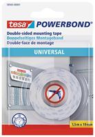 tesa UNIVERSAL 58565-00001-00 Montagetape tesa Powerbond Wit (l x b) 1.5 m x 19 mm 1 stuk(s) - thumbnail