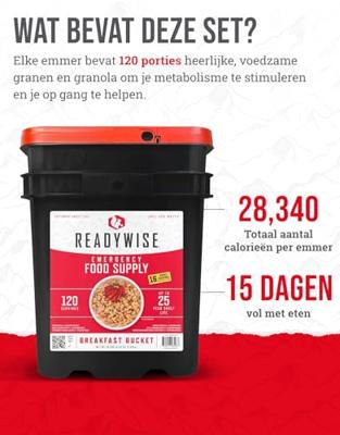Readywise Readywise 120 porties gevriesdroogde vegetarische ontbijt maaltijden