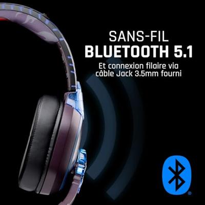 Lexip X TSUME Naruto Shippuden Headset 3 Over Ear headset Kabel, Bluetooth Stereo Zwart, Lila, Blauw Headset, Volumeregeling, Microfoon uitschakelbaar (mute)