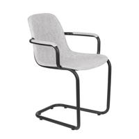 Zuiver Eetkamerstoel 'Thirsty' Met armleuning, Gerecycled PET, kleur Lichtgrijs - thumbnail