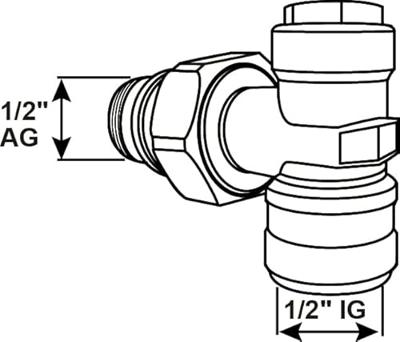 Cornat Radiatoraansluiting Hoek 1/2 - T591016