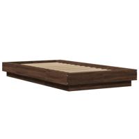 Bedframe bewerkt hout bruin eikenkleur 90x200 cm - thumbnail