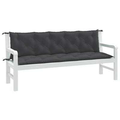Tuinbankkussens 2 st 180x50x7 cm stof gemleerd antracietkleur Tuinbankkussens 2 st 180x50x7 cm stof gemleerd antracietkleur