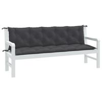 Tuinbankkussens 2 st 180x50x7 cm stof gemleerd antracietkleur - thumbnail