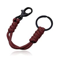 Paracord Karabijnsluiting & Sleutelring - Red Black - thumbnail