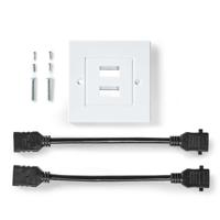 Nedis CVGP34955WT wandcontactdoos voor 2x HDMI female - thumbnail
