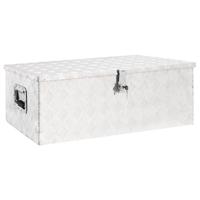 VidaXL Opbergbox 90x47x33,5 cm aluminium zilverkleurig - thumbnail