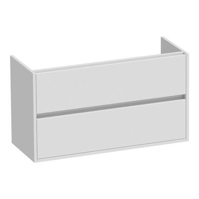 Brauer Adore - Onderkast Ondiep - 100 cm - met 2 Softclose Lades Greeploos en 1 Sifon Uitsparing - Hoogglans Wit