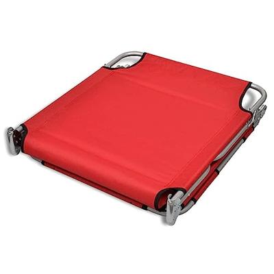VidaXL Ligbed inklapbaar met hoofdkussen gepoedercoat staal rood VidaXL Ligbed inklapbaar met hoofdkussen gepoedercoat staal rood