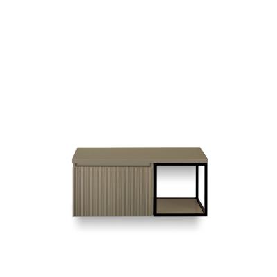 Frozen 3d Badmeubelset 100 cm - Greeplijst in kleur - Zwart Frame - Wastafel Bovenblad Olive