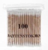 Wattenstaafjes hout pakje a100 st - thumbnail