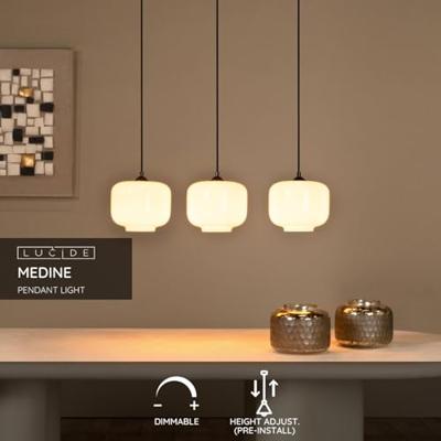 Lucide MEDINE - Hanglamp - 3xE27 - Opaal Lucide MEDINE - Hanglamp - 3xE27 - Opaal