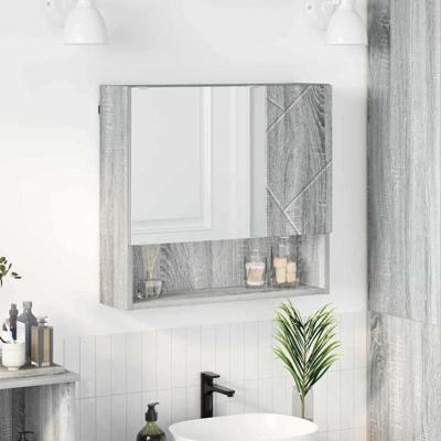 Spiegelkast met plank Grijs sonoma 59 x 17 x 55 cm Bewerkt hout