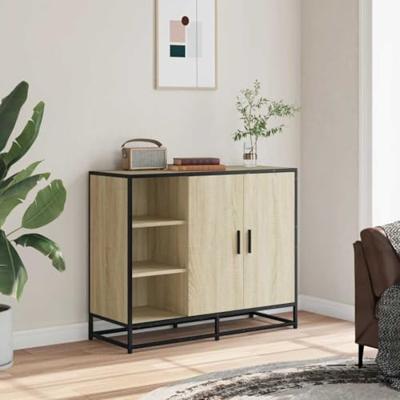 Dressoir 92x35x76 cm bewerkt hout sonoma eikenkleurig